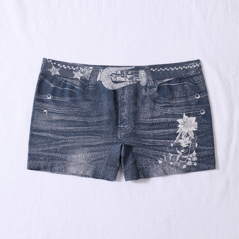 Yoga Fitness Promotion - Faux denim seamless yoga shorts for