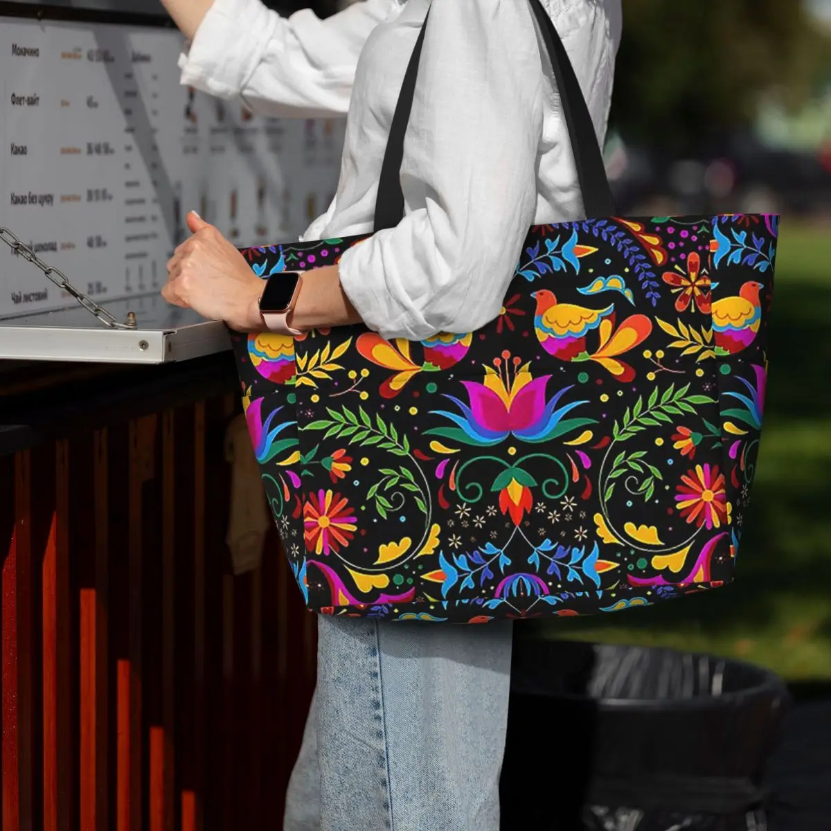 Yoga Fitness Tote - Mexican Flowers And Birds Beach Tote