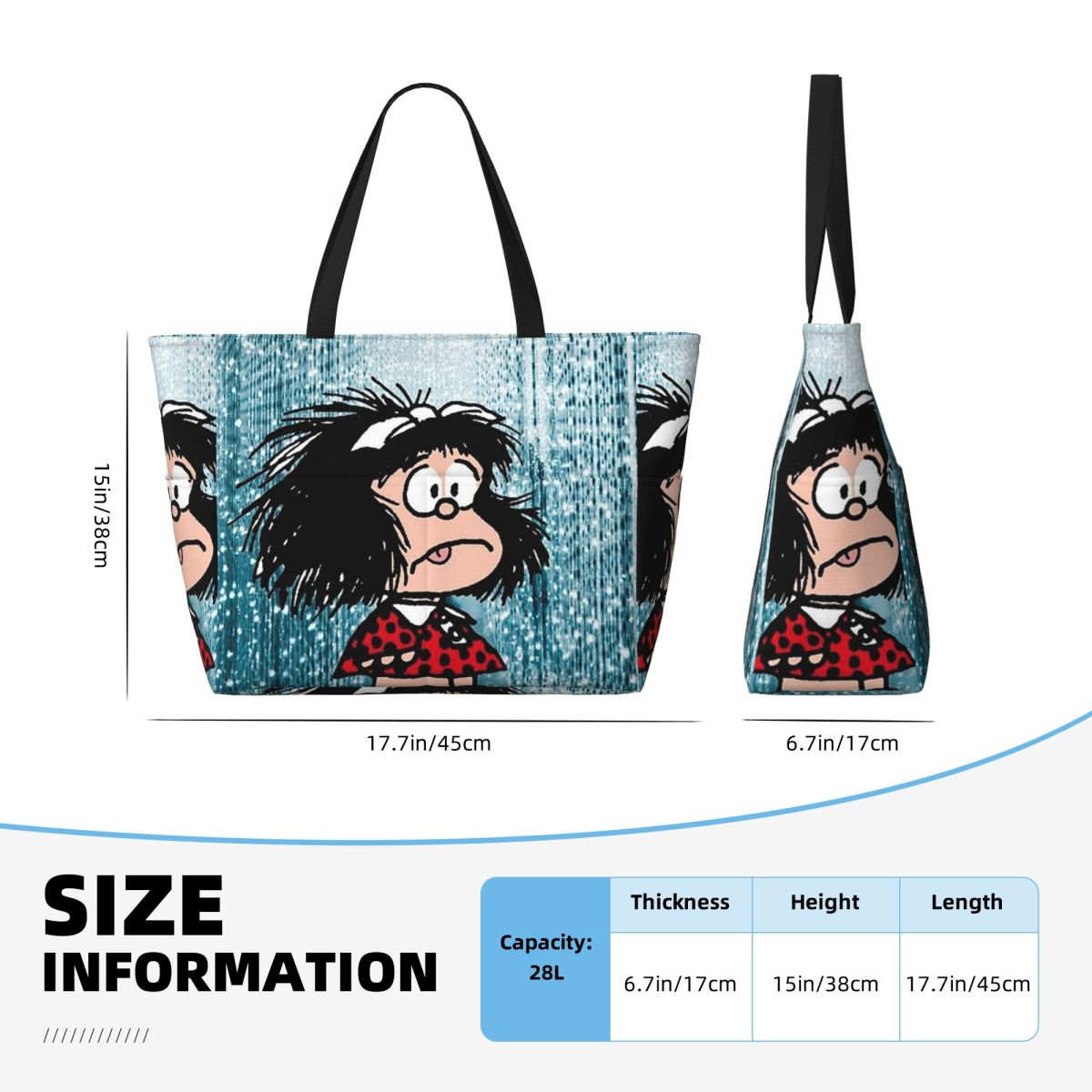 Mafalda Cute Beach Tote Bag Sp - Yoga Fitness Tote recension och pris