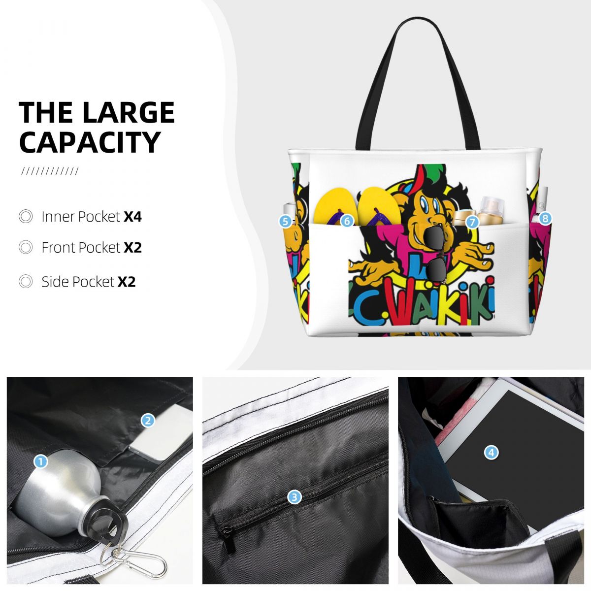 Monkey Lc Waikiki Singe Beach  - Yoga Fitness Tote recension och pris