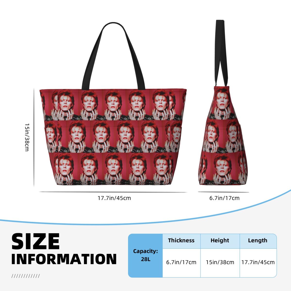 Davids Bowied Beach Tote Bag S - Yoga Fitness Tote recension och pris