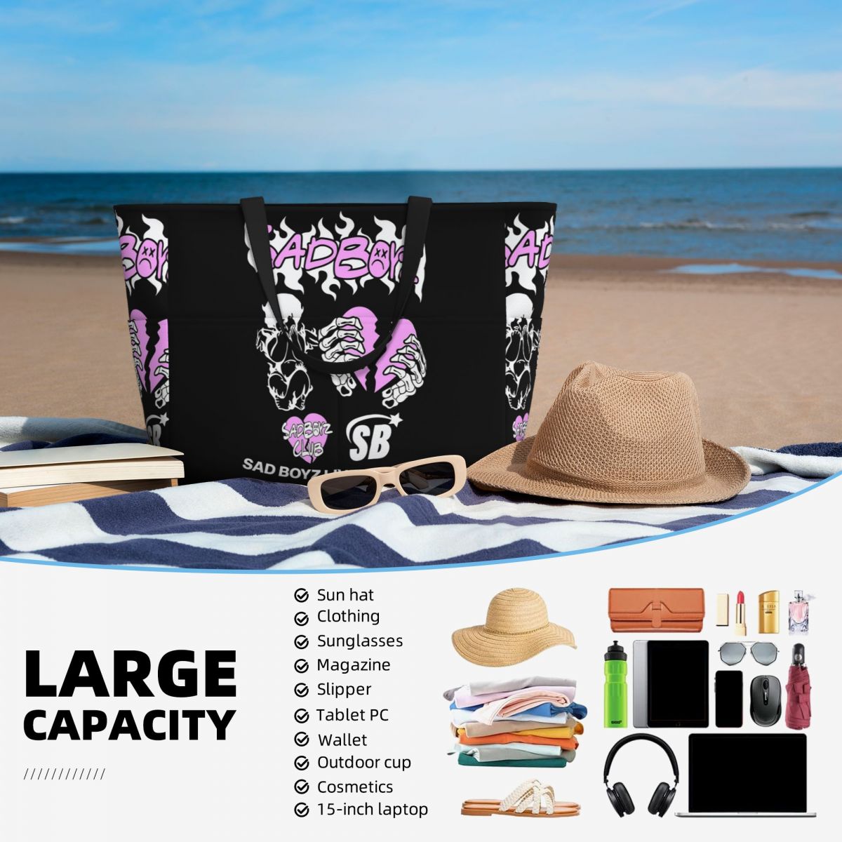 Junior H Merch Sad Boyz Beach  - Yoga Fitness Merch recension och pris
