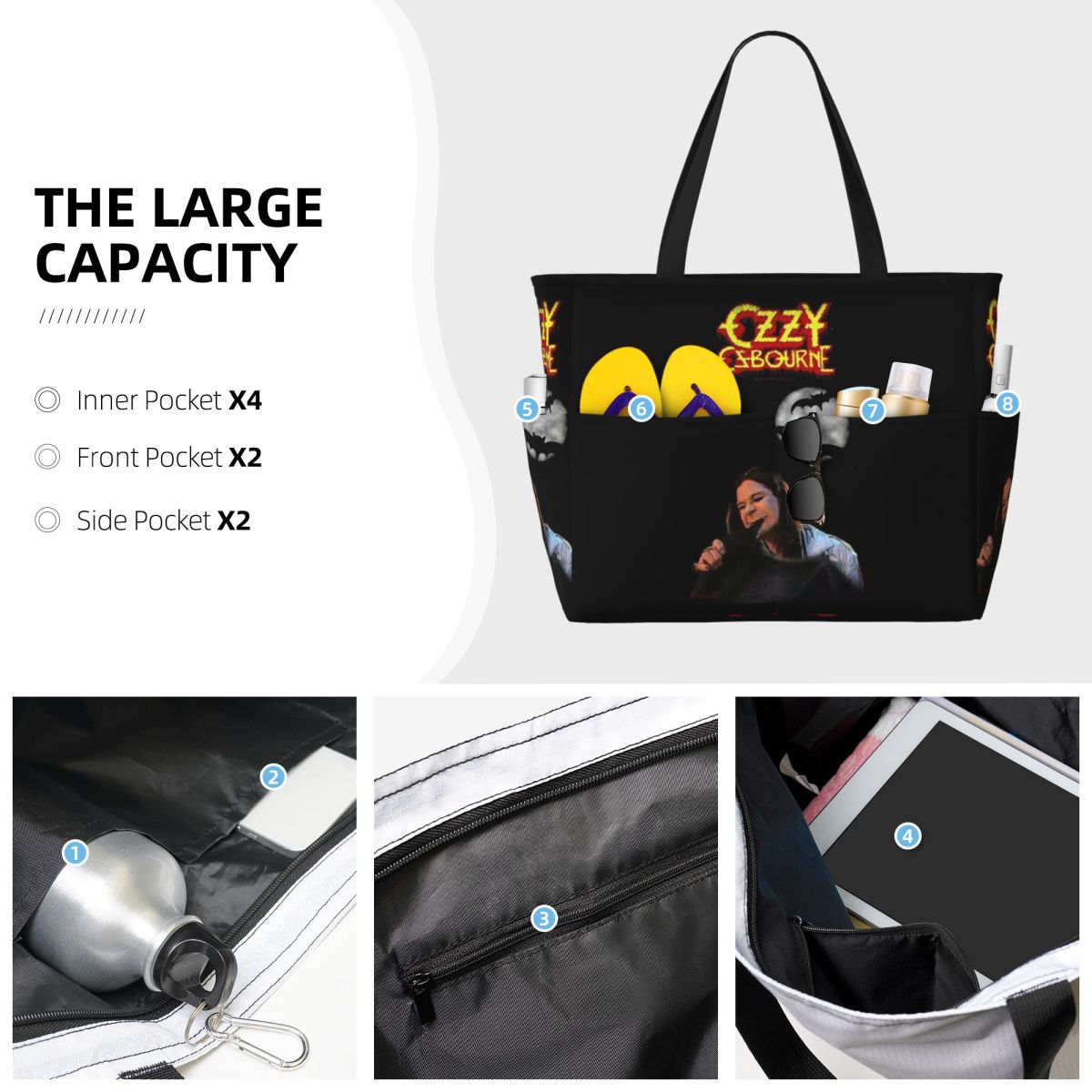 Ozzy Osbourne Merch Beach Tote - Yoga Fitness Merch recension och pris