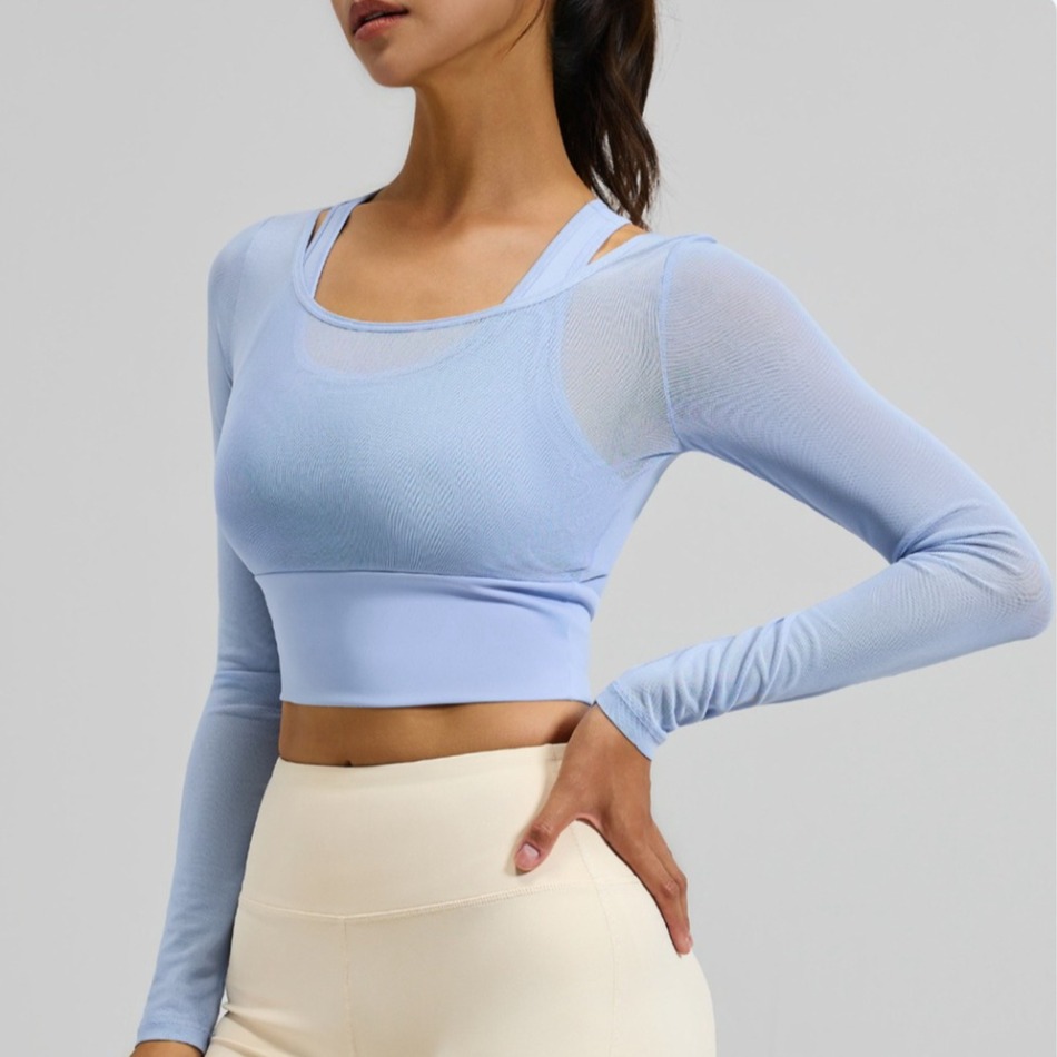 Mesh fake two long sleeved yog - Yoga Daily Fitness recension och pris