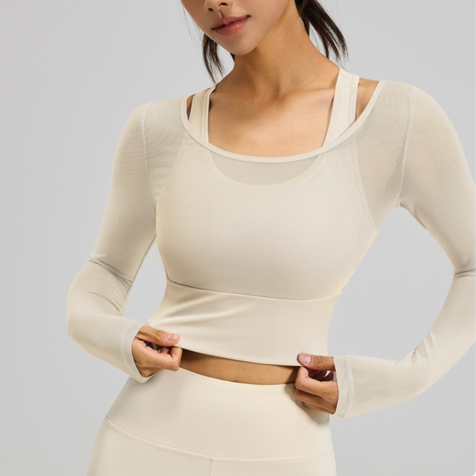 Mesh fake two long sleeved yog - Yoga Daily Fitness recension och pris