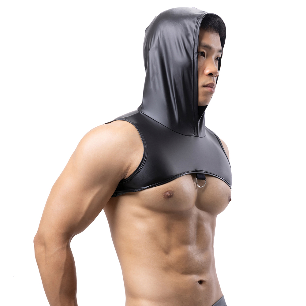 Men Faux Leather Hooded Fitnes - Gymnastics Rings recension och pris