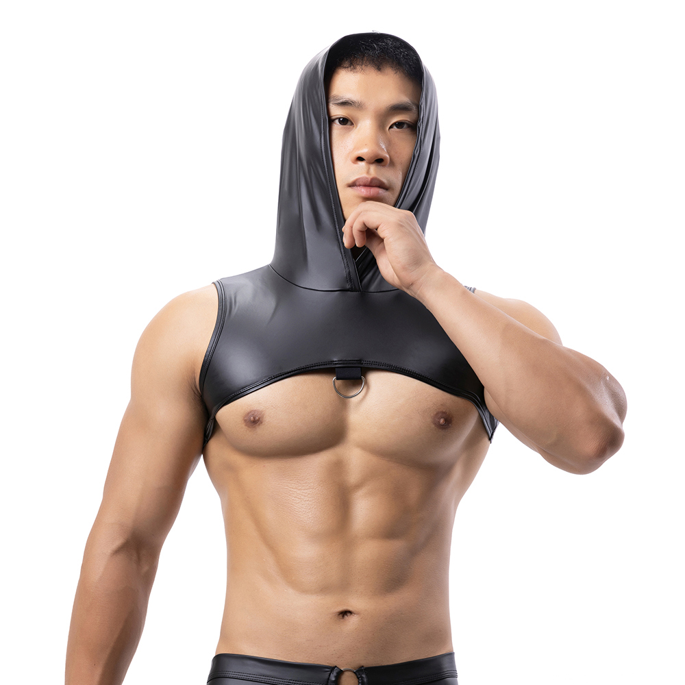Men Faux Leather Hooded Fitnes - Gymnastics Rings recension och pris
