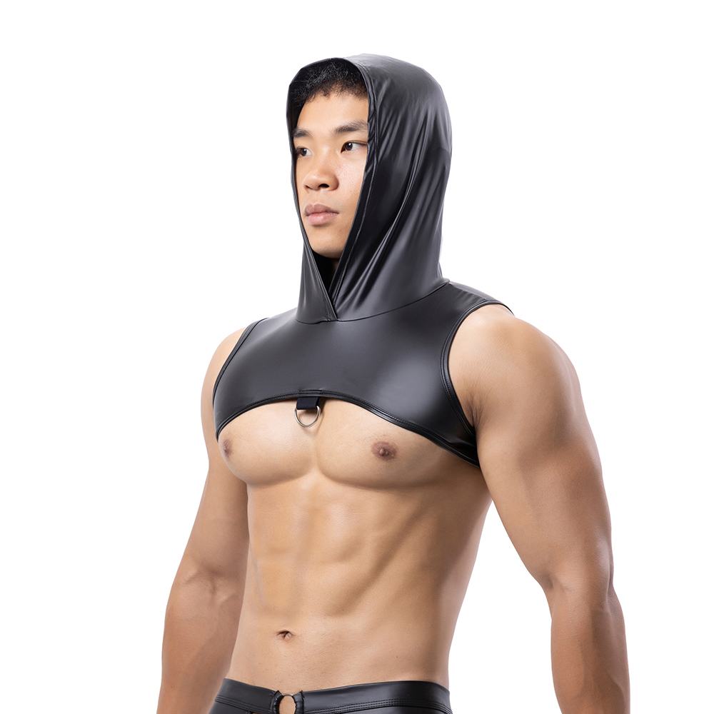 Men Faux Leather Hooded Fitnes - Gymnastics Rings recension och pris
