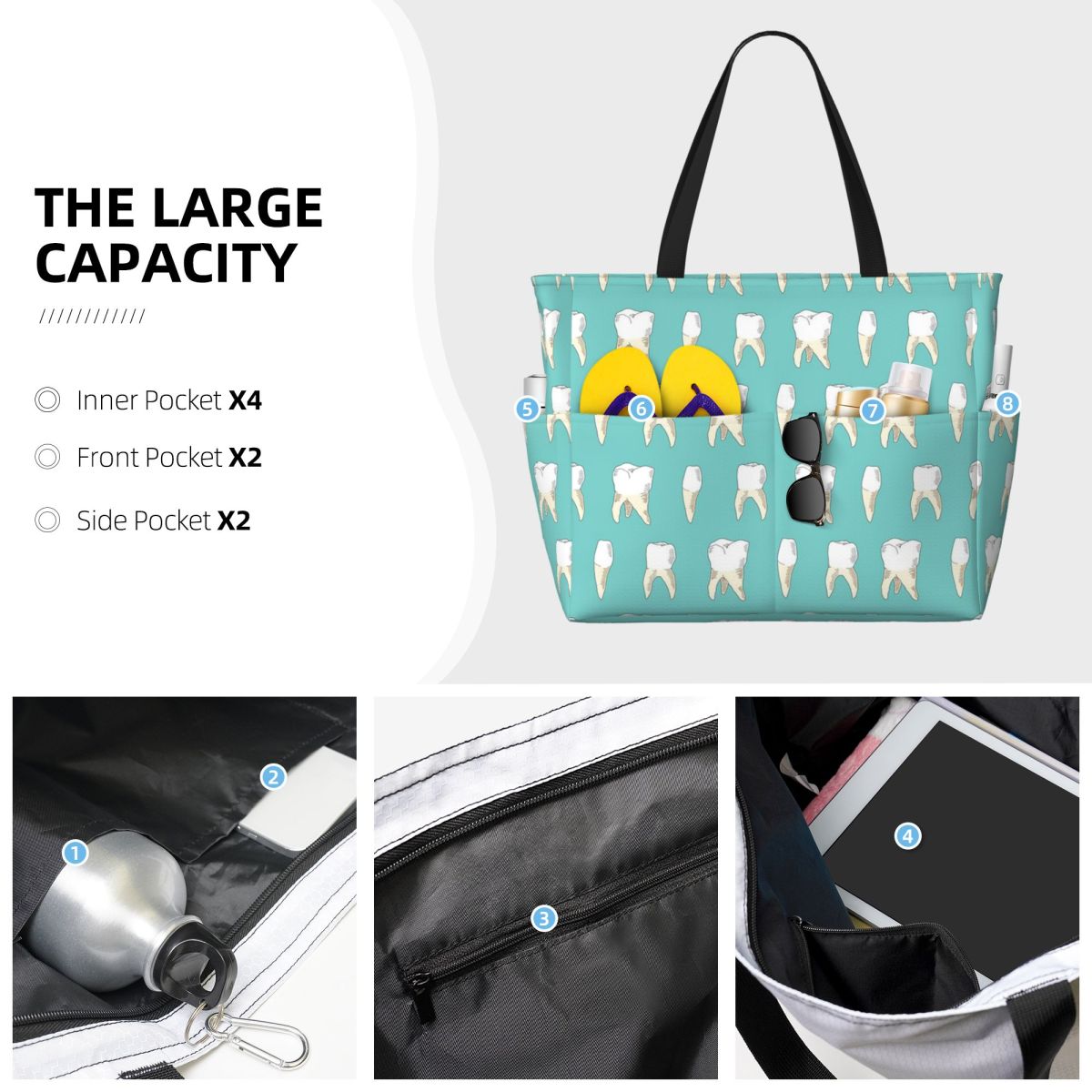 Dentist Tooth Teeth Beach Tote - Yoga Fitness Tote recension och pris